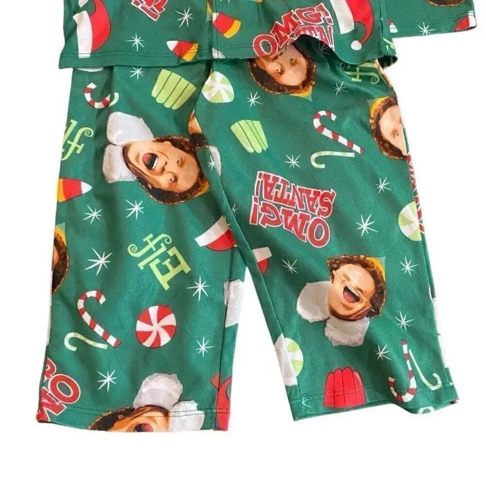 Elf NWT size 2T button up shirt and pant set green red